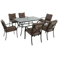 New! Hanover Palm Bay 7 pc. Dining Set, PALMBAYDN7PC-TAN