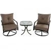 New! Hanover Palm Bay 3 pc. Swivel Chat Set, PALMBAY3PC-TAN -Hanover Sales 1684439