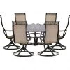 New! Hanover Manor 7 pc. Outdoor Dining Set with Six Swivel Rockers and a Large Cast-Top Dining Table, MANDN7PCSWRD6