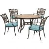 Hanover Monaco 5 pc. Patio Dining Set, with 4 Cushioned Dining Chairs and a Tile-Top Table, MONDN5PC-BLU 2 Hanover Monaco 5 pc. Patio Dining Set, with 4 Cushioned Dining Chairs and a Tile-Top Table, MONDN5PC-BLU -Hanover Sales 1684489