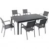 Hanover Dawson 7 pc. Dining Set with 6 Sling Chairs and an Expandable Table, DAWDN7PC-GRY -Hanover Sales 1684515