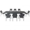 New! Hanover Dawson 9 pc. Dining Set with 8 Sling Chairs and an Expandable Table, DAWDN9PC-GRY -Hanover Sales 1684517