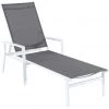 Hanover Naples Outdoor Folding Chaise Lounge Chair, with Adjustable Backrest, NAPLESCHS-W-GRY -Hanover Sales 1684527