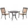 Hanover Fontana 3 pc. Bistro Set with 2 Sling Chairs and a Cast-Top Table, FNTDN3PCC -Hanover Sales 1684672