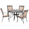 Hanover Fontana 5 pc. Outdoor Dining Set with 4 Sling Chairs and a Cast-Top Table, FNTDN5PCC -Hanover Sales 1684674