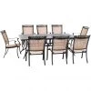 Hanover Fontana 9 pc. Outdoor Dining Set with 8 Sling Chairs and a Cast-Top Table, 42 x 84 in. Table, FNTDN9PCC -Hanover Sales 1684680