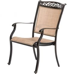 Hanover Fontana 9 pc. Outdoor Dining Set with 8 Sling Chairs and a Cast-Top Table, 42 x 84 in. Table, FNTDN9PCC -Hanover Sales 1684680 A3