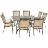 Hanover Fontana 9 pc. Outdoor Dining Set with 8 Sling Chairs and a Square Cast-Top Table, FNTDN9PCSQC -Hanover Sales 1684681