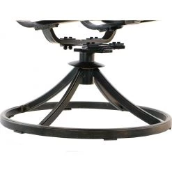 Hanover Fontana 9 pc. Outdoor Dining Set with 8 Sling Swivel Rockers and a Cast-Top Table, 42 x 84 in. Table, FNTDN9PCSWC -Hanover Sales 1684682 A4