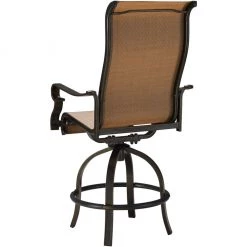 Hanover Brigantine 5 pc. Outdoor High-Dining Set with 4 Contoured-Sling Swivel Chairs and a Round Cast-Top Table, BRIGDN5PCBR -Hanover Sales 1684710 A2