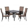 Hanover Brigantine 5 pc. Outdoor Dining Set with 4 Contoured-Sling Chairs and a 42 in. Square Cast-Top Table, BRIGDN5PCSQ -Hanover Sales 1684713