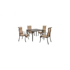Hanover Brigantine 5 pc. Outdoor Dining Set with 4 Contoured-Sling Chairs and a 42 in. Square Cast-Top Table, BRIGDN5PCSQ -Hanover Sales 1684713 A8