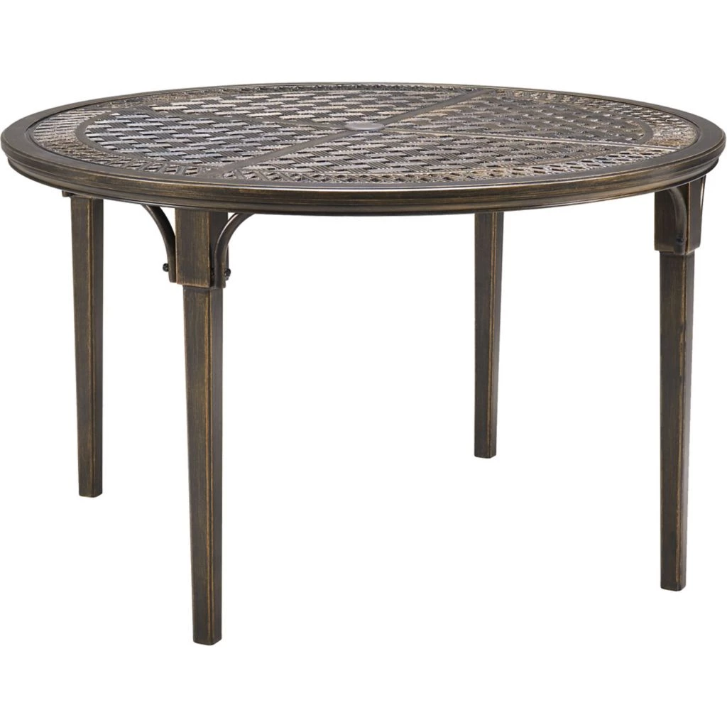 Hanover Brigantine 5 pc. Outdoor Dining Set with 4 Contoured-Sling Swivel Rockers and a 50 in. Round Cast Table, BRIGDN5PCSWRD 4 Hanover Brigantine 5 pc. Outdoor Dining Set with 4 Contoured-Sling Swivel Rockers and a 50 in. Round Cast Table, BRIGDN5PCSWRD - Image 2