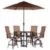 Hanover Lavallette 5 pc. Outdoor Dining Set, with 4 Swivel Rockers and a Round Glass-Top Table, LAVDN5PCSWRD-SLV -Hanover Sales 1684732