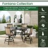 Hanover Fontana 5 pc. High-Dining Set with 4 Counter-Height Swivel Chairs and a 56 in. Cast-Top Table, FNTDN5PCPBRC 2 Hanover Fontana 5 pc. High-Dining Set with 4 Counter-Height Swivel Chairs and a 56 in. Cast-Top Table, FNTDN5PCPBRC -Hanover Sales 1715022