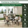 Hanover Fontana 5 pc. High-Dining Set with 4 Counter-Height Swivel Chairs and 56 in. Tile-Top Table, FNTDN5PCPBRTN