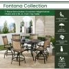 Hanover Fontana 7 pc. High-Dining Set with 6 Counter-Height Swivel Chairs and a 56 in. Cast-Top Table, FNTDN7PCPBRC -Hanover Sales 1715028