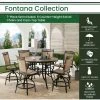 Hanover Fontana 7 pc. High-Dining Set with 6 Counter-Height Swivel Chairs and a 56 in. Tile-Top Table, FNTDN7PCPBRTN
