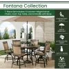 Hanover Fontana 7 pc. High-Dining Set with 6 Counter-Height Swivel Chairs, 56 in. Table, Umbrella/Base, FNTDN7PCPBRTN-SU -Hanover Sales 1715031