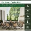 Hanover Fontana 9 pc. Outdoor Dining Set with 8 Sling Swivel Rockers, 95 in. x 60 in. Oval Cast-Top Dining Table, FNTDN9PCOVSW8