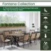 New! Hanover Fontana 9 pc. Outdoor Dining Set with 8 Sling Dining Chairs and 42 in. x 80 in. Tile-Top Farmhouse Table, FNTDN9PCTF -Hanover Sales 1715038