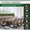 New! Hanover Fontana 9 pc. Outdoor Dining Set with 8 Sling Swivel Rockers and 42 in. x 80 in. Tile-Top Farmhouse Table, FNTDN9PCTFSW8 -Hanover Sales 1715040