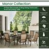 Hanover Manor 9 pc. Outdoor Dining Set with 8 Sling Dining Chairs and 95 in. x 60 in. Oval Cast-Top Dining Table, MANDN9PCOV