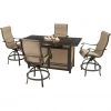 Hanover Traditions 5 pc. High-Dining Set with 4 Padded Counter-Height Swivel Chairs and a 30, Tan, TRAD5PCPFPDBR-TAN -Hanover Sales 1715092