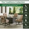 Hanover Traditions 5 pc. Fire Pit Chat Set with 4 Cushioned Chairs and 38 in. 30, TRAD5PCSLFP-TAN 1 Hanover Traditions 5 pc. Fire Pit Chat Set with 4 Cushioned Chairs and 38 in. 30, TRAD5PCSLFP-TAN -Hanover Sales 1715096