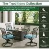 Hanover Traditions 5 pc. Fire Pit Chat Set with Four Swivel Rockers and 38 in. 30, TRAD5PCSLSW4FP-BLU 1 Hanover Traditions 5 pc. Fire Pit Chat Set with Four Swivel Rockers and 38 in. 30, TRAD5PCSLSW4FP-BLU -Hanover Sales 1715097