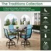 Hanover Traditions 5 pc. High-Dining Set with 4 Padded Swivel Counter-Height Chairs and 56 in. Cast-Top Table, Blue -Hanover Sales 1715107