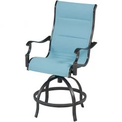 Hanover Traditions 5 pc. Dining Set with Padded Swivel Counter-Height Chairs and Cast-Top Table, 42 in., TRADDN5PCPDSQBR-BLU -Hanover Sales 1715113 A6