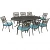 Hanover Traditions 9 pc. Dining Set, with Eight Stationary Dining Chairs and 95 x 60 in. Oval Cast Dining Table, TRADDN9PCOV-BLU 2 Hanover Traditions 9 pc. Dining Set, with Eight Stationary Dining Chairs and 95 x 60 in. Oval Cast Dining Table, TRADDN9PCOV-BLU -Hanover Sales 1715125