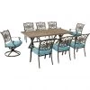 New! Hanover Traditions 9 pc. Dining Set with 6 Dining Chairs 2 Swivel Rockers and 42 x 80 in. Tile-Top Table, TRADDN9PCTFSW2-BLU -Hanover Sales 1715142