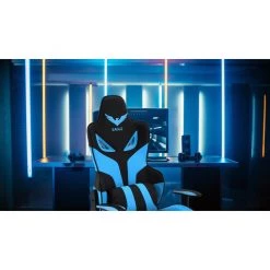 Hanover Commando Ergonomic Gaming Chair, Black and Blue, Adjustable Gas Lift Seating and Lumbar Support, HGC0101 -Hanover Sales 1718220 A5