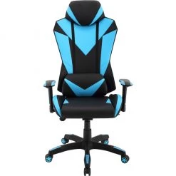Hanover Commando Ergonomic High-Back Gaming Chair, Black and Electric Blue, Adjustable Gas Lift Seating, Lumbar Support, HGC0103 -Hanover Sales 1718222 A3