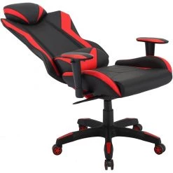 Hanover Commando Ergonomic High-Back Gaming Chair in Black and Red with Adjustable Gas Lift Seating and Lumbar Support, HGC0105 -Hanover Sales 1718224 A2