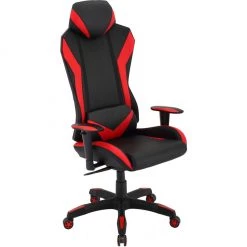 Hanover Commando Ergonomic High-Back Gaming Chair in Black and Red with Adjustable Gas Lift Seating and Lumbar Support, HGC0105 -Hanover Sales 1718224 A3