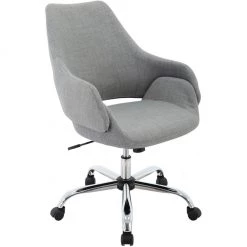 Hanover Everson 17.75-20.75 in. Gas Lift, Wheeled Office Chair in Gray, HOC0003