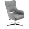 Hanover Harrison Stationary Office Chair in Gray with Chrome Base, HOC0013
