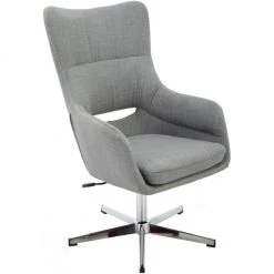 Hanover Harrison Stationary Office Chair in Gray with Chrome Base, HOC0013