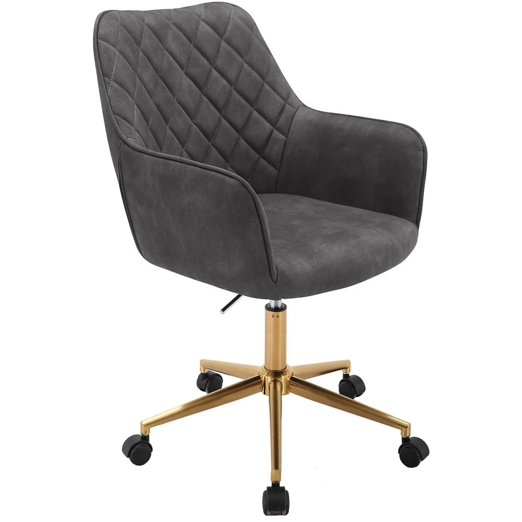 Hanover Chelsea Tufted Office Chair in Grey with Adjustable Gas Lift Seating and Wheels, HOC0014 7 Hanover Chelsea Tufted Office Chair in Grey with Adjustable Gas Lift Seating and Wheels, HOC0014 - Image 5