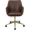Hanover Chelsea Tufted Office Chair in Faux Brown Leather with Adjustable Gas Lift Seating and Wheels, HOC0015 -Hanover Sales 1718235