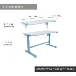 Hanover 20 in. Wide Electric Blue Stand or Sit Desk for Children with Adjustable Height for School, Crafts, & Writing Stations -Hanover Sales 1718240 A6