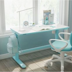 Hanover 20 in. Wide Electric Blue Stand or Sit Desk for Children with Adjustable Height for School, Crafts, & Writing Stations -Hanover Sales 1718240 A8