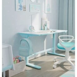 Hanover 20 in. Wide Electric Blue Stand or Sit Desk for Children with Adjustable Height for School, Crafts, & Writing Stations -Hanover Sales 1718240 A9