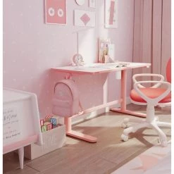 Hanover 20 in. Wide Pink Electric Stand or Sit Desk for Children with Adjustable Height for School, Crafts, & Writing Stations -Hanover Sales 1718241 A8