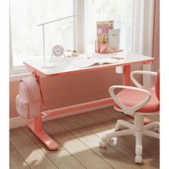 Hanover 20 in. Wide Pink Electric Stand or Sit Desk for Children with Adjustable Height for School, Crafts, & Writing Stations -Hanover Sales 1718241 A9