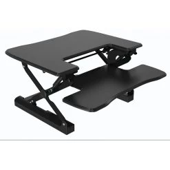 Hanover 27 in. Wide Black Tabletop Sit or Stand Lift Desk with Adjustable Height for Offices, Schools, and Writing Stations