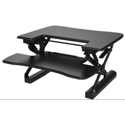 Hanover 27 in. Wide Black Tabletop Sit or Stand Lift Desk with Adjustable Height for Offices, Schools, and Writing Stations -Hanover Sales 1718244 A3